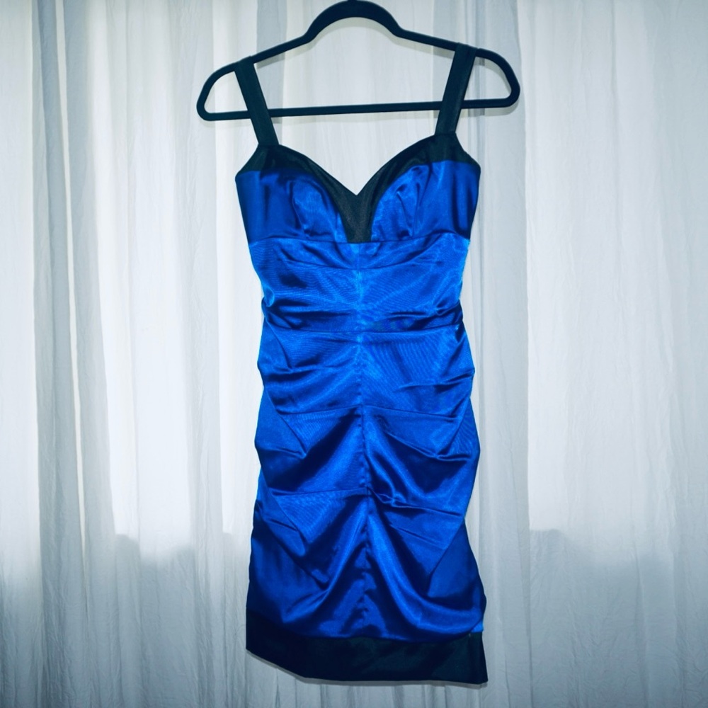 Elegant Blue Satin Dress